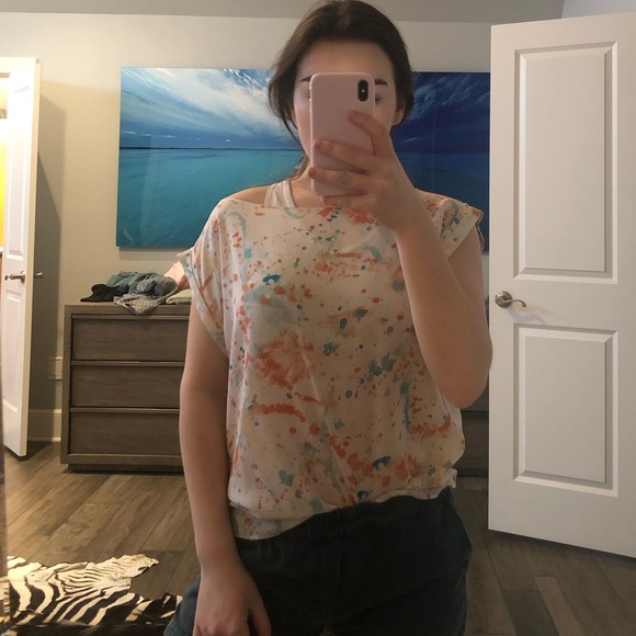 Splatter paint silk top! - Picture 3 of 4